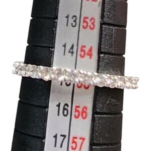 Elegant Silvertone Ring with Rhinestones